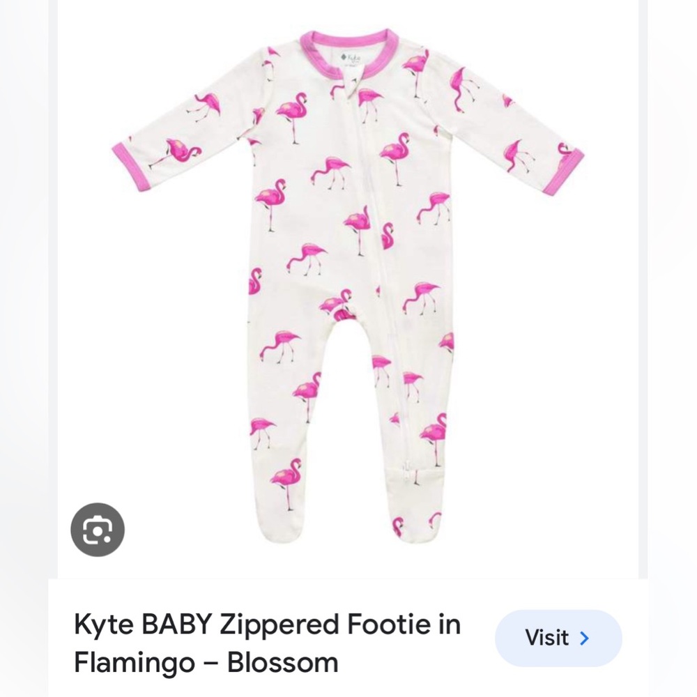 GENTLY WORN Flamingo Kyte Baby Footie Pajama Size 6-12 Months